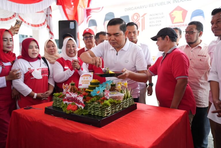 Keseruan perayaan HUT Kemerdekaan Republik Indonesia ke 81 tahun DPC Partai Gerindra dengan par